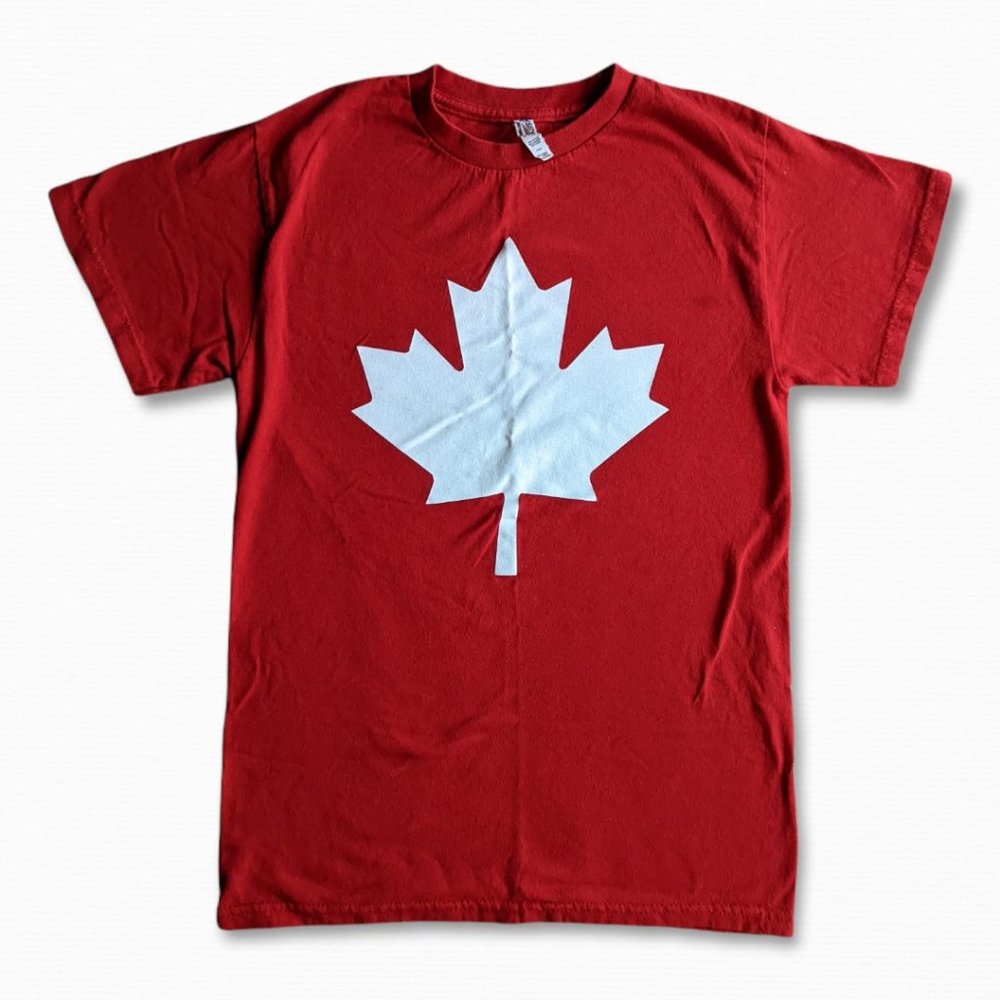 Canada Maple Leaf Red short sleeve crew neck T-Shirt Tee Top